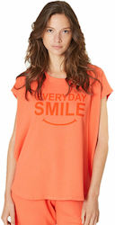 Eic-Pi Happy People Summer Women's Pyjama Top Orange Eic-Pi Happy People Summer Women's Pyjama Top Orange