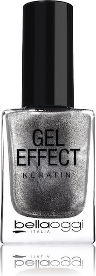 Bellaoggi Gel Effect Keratin Glowing Light Glossy Nail Polish Long Lasting 303 Shimmer Silver 10ml