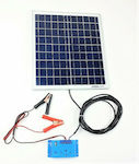 Ηλιακός Φορτιστής Μπαταριών Αυτοκινήτου 20W 12V με σύνδεση USB (HM44023)