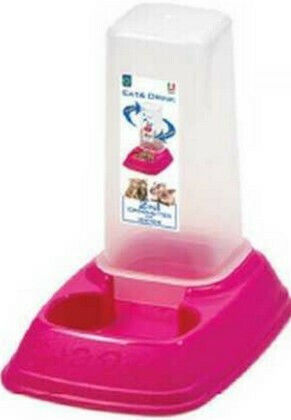 Georplast Automatisch Kunststoff Schale mit Behälter Futter für Hund & Katze 700ml in Fuchsia Farbe