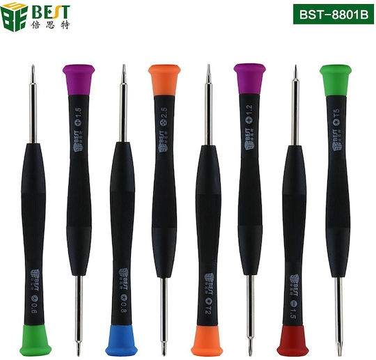 Best Комплект BST-8801B Отвертка за Сервиз Мобилни Телефони 8бр BST-8801B