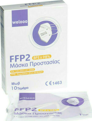 Welooo Disposable Protective Mask FFP2 BFE >98% Purple 100pcs