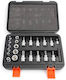 Benson Socket with Motor Torx and Socket 1/4'', 3/8'' Set 30pcs