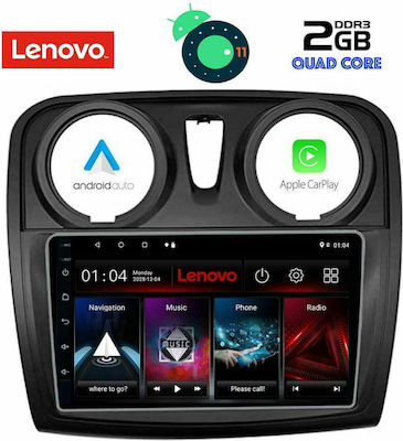 Lenovo Ηχοσύστημα Αυτοκινήτου για Dacia Logan / Sandero 2012-2019 (Bluetooth/GPS) με Οθόνη Αφής 9"