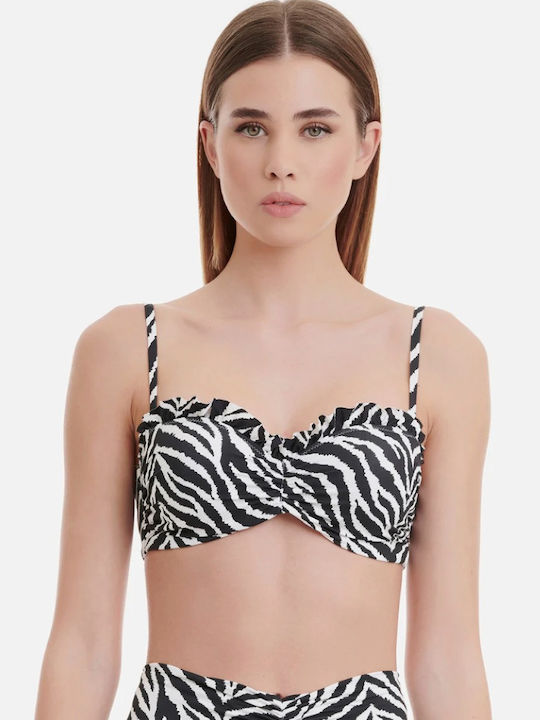 SugarFree Bikini Σουτιέν Animal Print Μαύρο