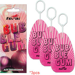 Feral Car Air Freshener Tab Pendand Classic Collection Bubble Gum 3pcs