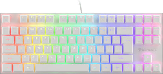 Genesis Thor 303 TKL Gaming Mechanical Keyboard Tenkeyless with Outemu Brown switches and RGB lighting (English US) White
