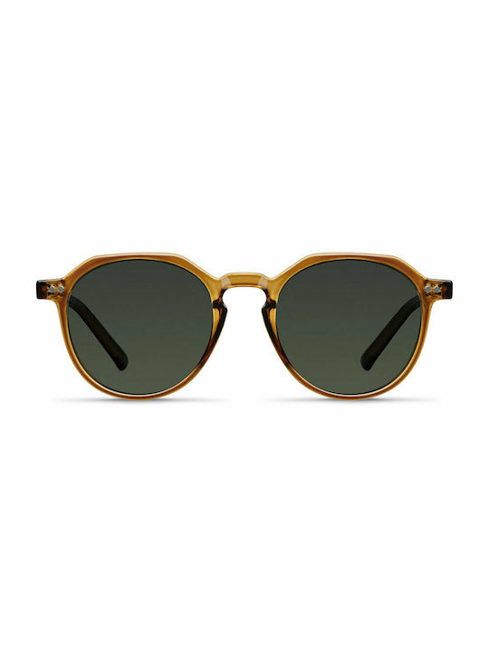 Meller Chauen Sunglasses with Sand Mustard Olive Limited Edition Tartaruga Plastic Frame and Green Polarized Lens