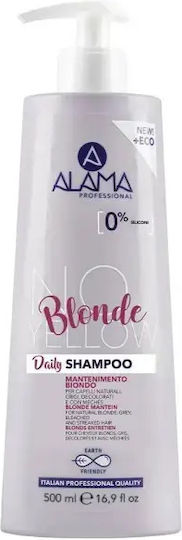 Alama No-Yellow Daily Blonde Shampoos Glanz für Gefärbt Haare 500ml