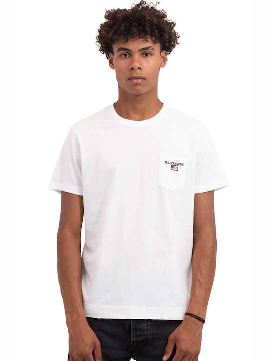 U.S. Polo Assn. Zack T-shirt Bărbătesc cu Mânecă Scurtă Alb