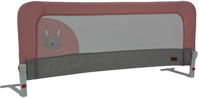 Bebe Stars Bunny Πτυσσόμενο Προστατευτικό Κάγκελο Κρεβατιών από Ύφασμα σε Ροζ Χρώμα 140x60cm
