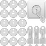 Outlet Cover Protectors made of Plastic in White Color 2.3x2.3cm 15pcs