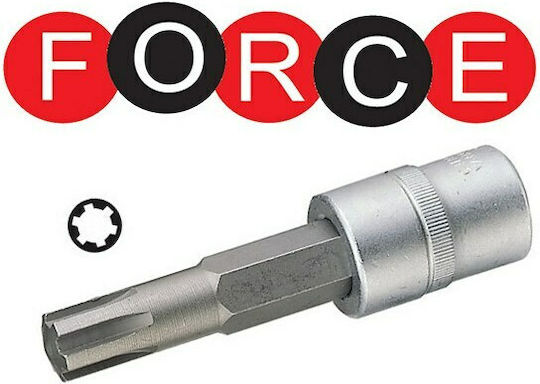 Force Priza Cheie tubulară cu Vârf Ribe și Patrat de Prindere 3/8'' Dimensiune M6x90mm 1buc