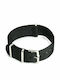 KOSTELO Fabric curea Benzile Nato Negru 20mm