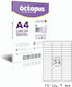 Octopus White 5100 Self-Adhesive Rectangular A4 Labels 70x16.9mm