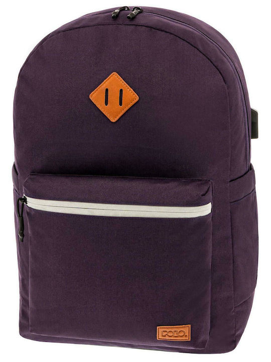 Polo Reflective School Bag Backpack Junior High-High School in Purple color