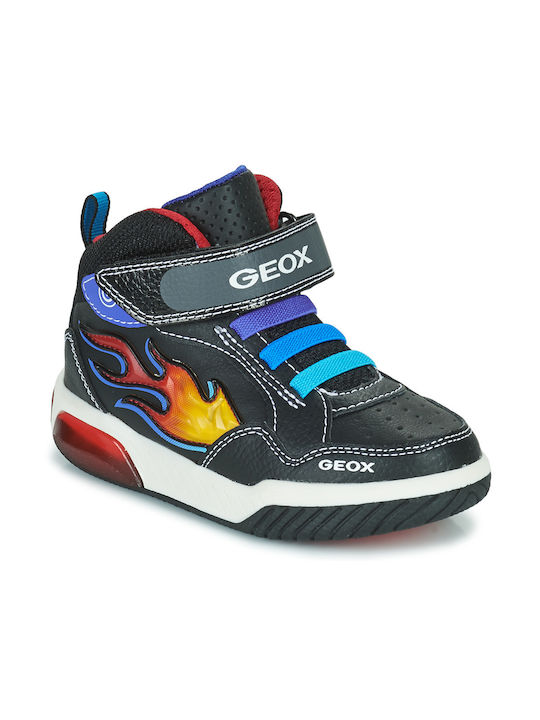 Geox Παιδικά Sneakers High Inek με Φωτάκια Μπλε