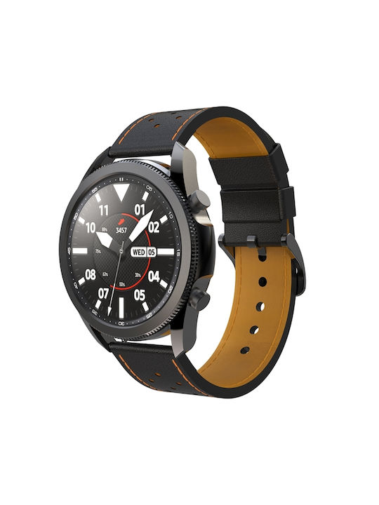 Λουράκι Δερμάτινο Μαύρο (Huawei Watch GT / GT2 (46mm)/ Huawei Watch GT3 46mm)