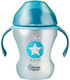 Tommee Tippee Παιδικό Ποτηράκι με Λαβές και Καλαμάκι Easy Drink από Πλαστικό Μπλε 230ml για 6m+