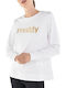 Damen Sport Bluse Langärmelig Weiß