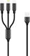 Forever Regular Cablu USB la Lightning / Type-C / micro USB cu mai multe porturi 2A Negru 1m