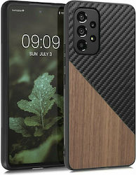 KWmobile Wooden / Plastic Back Cover Carbon - Dark Brown / Black (Galaxy A53)