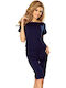 Rochie Midi De Vară Pentru Femei Albastru Marin