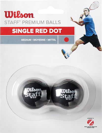 Wilson Staff Single Red Dot Μπαλάκια Squash 2τμχ