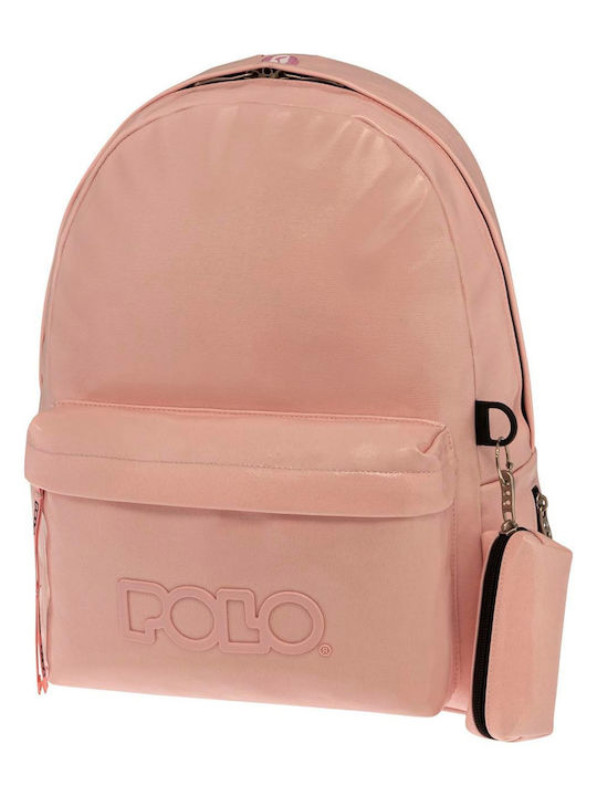 Polo Mini Vinyl School Bag Backpack Kindergarten in Pink color 7lt 2022