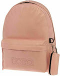 Polo Mini Vinyl Σχολική Τσάντα Πλάτης Νηπιαγωγείου σε Ροζ χρώμα Μ31 x Π18 x Υ41εκ