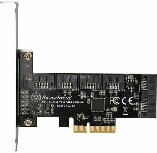 Silverstone Κάρτα PCIe σε 6 θύρες SATA