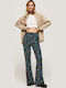 Fiorella Damen Stoff Hose Schlag in Bootcut Passform Blumen Dulwich