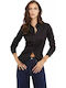 Women's Monochrome Long Sleeve Shirt Black