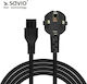 Savio Schuko - IEC C5 Cable 3m Μαύρο CL-158