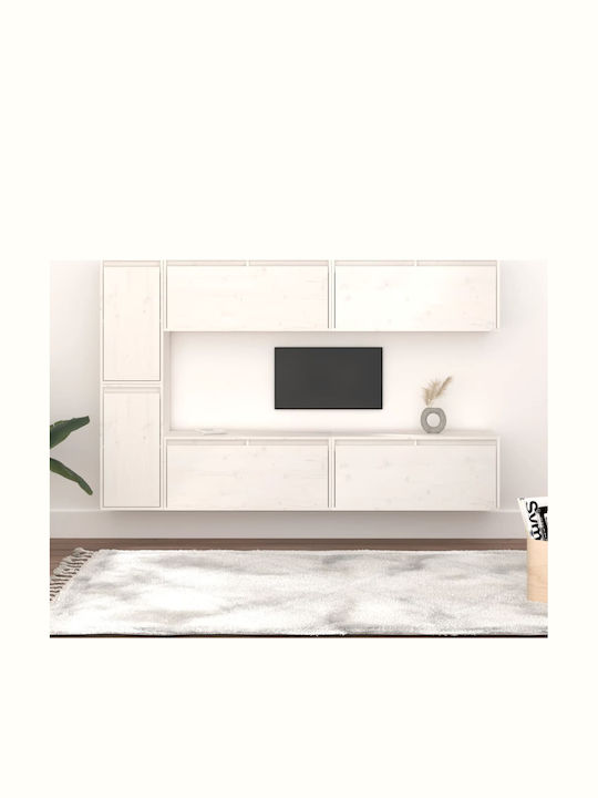 Wooden Living Room TV Unit White L190xW30xH120cm