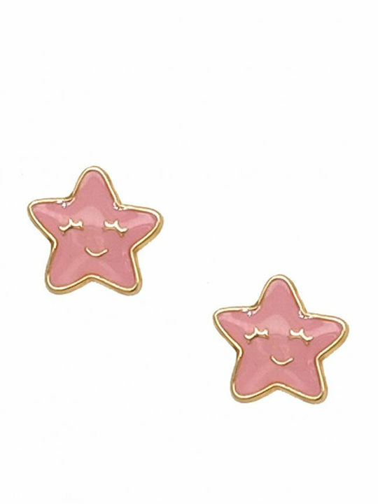Triantos Star Kids Earrings Studs Stars from Gold 14K