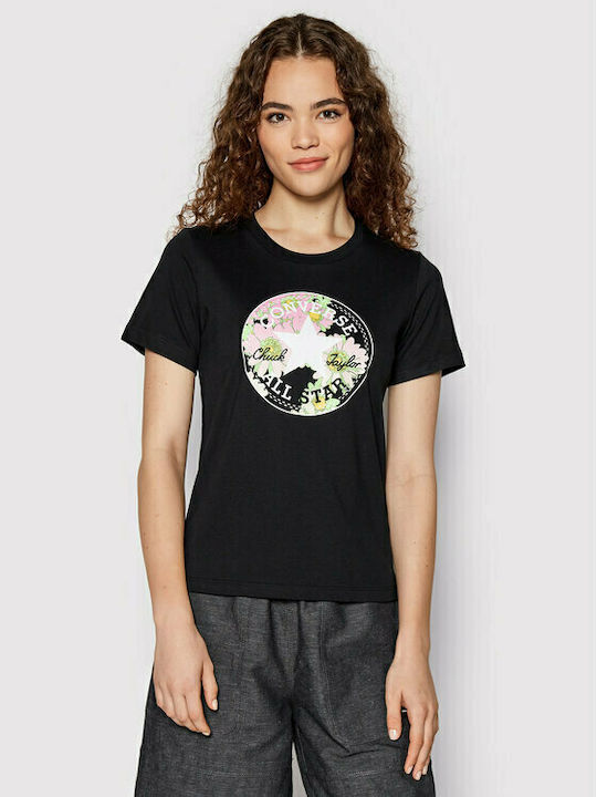Converse Γυναικείο T-shirt Μαύρο με Στάμπα