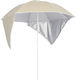 vidaXL Beach Umbrella with Side Shades Diameter 2.15m with UV Protection and Air Vent White Sand