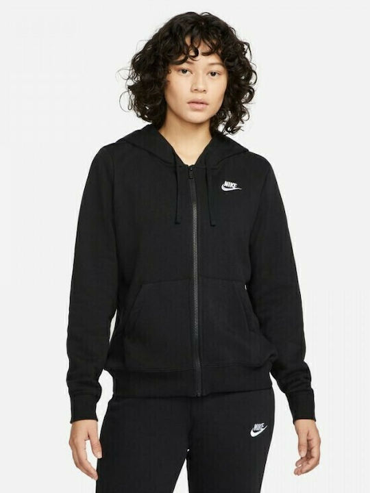 Women's Sweatshirt Jacket Hooded Black