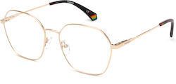 Polaroid Damen Metall Brillengestell mit Clip-On Gold Polaroid Damen Metall Brillengestell mit Clip-On Gold
