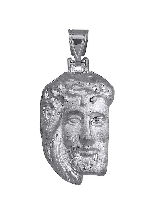 Anhänger Kinder Amulett mit Jesus Christus aus Weißgold 14K