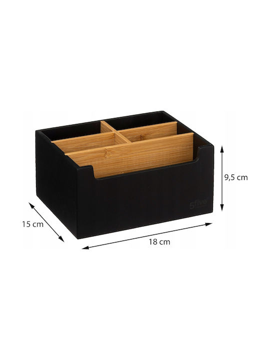 5Five Wooden Organizer Countertop Black
