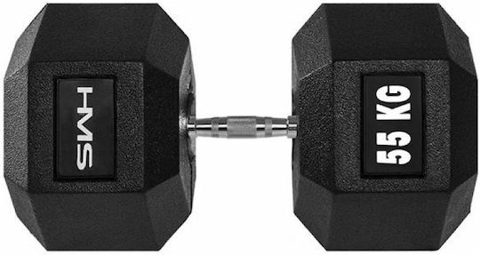 HMS Hex Pro 17-66-132 Hexagon Rubber Dumbbell 1 x 55kg