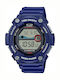 Casio Ceas Digital De Bărbați 51mm Cu Baterie și Curea Din Cauciuc Albastră