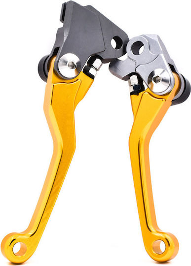 Set Manete Frână/Ambreiaj Motocicletă Aluminiu L61m R62m Auriu