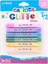 Carioca Neon Pearly Κόλλα Glitter Πολύχρωμη 10.5ml 6τμχ