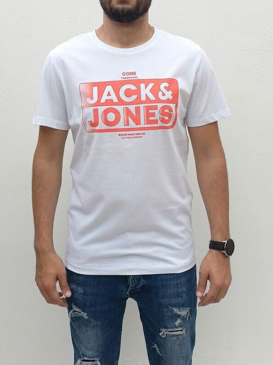 Jack & Jones Ανδρικό T-shirt Λευκό με Λογότυπο