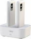 XO PR151 με Οθόνη και Βάση Φόρτισης x2 Power Bank 10000mAh με 4 Θύρες USB-A και 2 Θύρες USB-C Λευκό