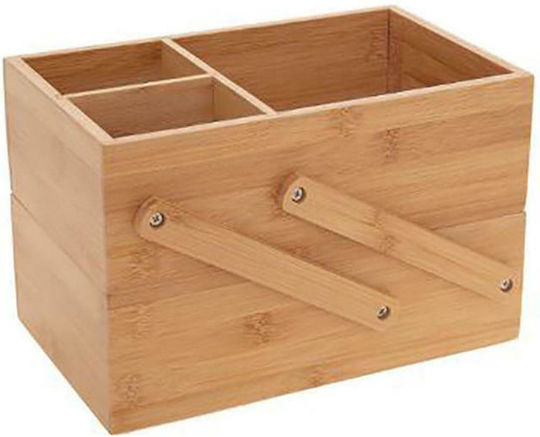 Wooden Desk Organizer in Beige Color 1pcs 15x16x25cm