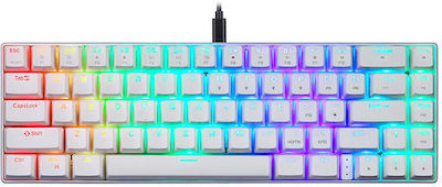 Motospeed CK67 Gaming Tastatură Mecanică 65% cu Kailh Red comutatoare și iluminare RGB (Engleză US) Alb